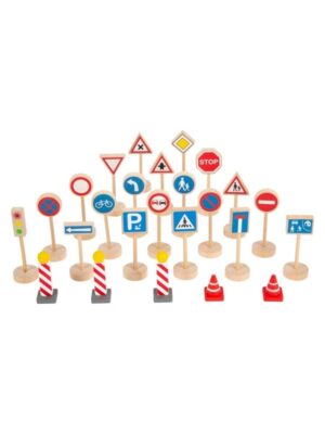 Small Foot - Wooden Mini Traffic Sign Set 25 pcs.