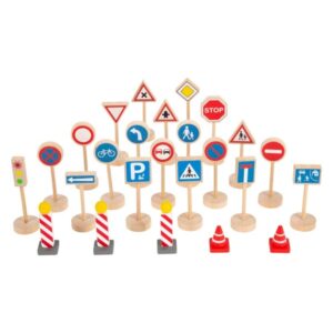Small Foot - Wooden Mini Traffic Sign Set 25 pcs.